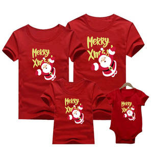 Conjunto de ropa familiar Ropa <span class=keywords><strong>a</strong></span> juego de <span class=keywords><strong>Navidad</strong></span> Madre Hija Camisetas de manga corta Negro <span class=keywords><strong>Navidad</strong></span> Santa Madre Niños Tops - Product Image 1