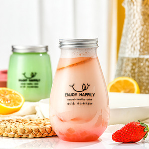 Bouteilles en plastique transparentes pour jus <span class=keywords><strong>de</strong></span> fruits et boissons en PET en forme <span class=keywords><strong>de</strong></span> U <span class=keywords><strong>de</strong></span> 350 ml, 500 ml, 650 ml avec bouchons en aluminium - Product Image 3