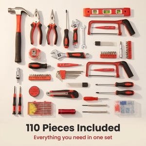 Juego de Herramientas Combinadas de 110 Piezas con Mini Sierra para Trabajos de Bricolaje Diarios, con Logotipo Personalizado - Product Image 2