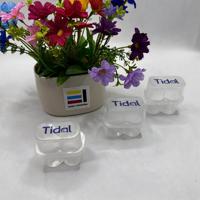 Boîte de rangement en plastique imprimée sur mesure, conteneur transparent en PET pour l'emballage de flacons en verre, étui en plastique personnalisé avec logo en gros