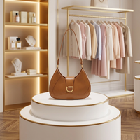 Sac à main croissant pour femme en cuir PU avec boucle en D, idéal pour la vente en gros et le développement personnalisé en boutique