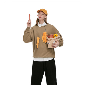 Felpa da Donna in Spugna Marrone, Girocollo, <span class=keywords><strong>Senza</strong></span> Cappuccio, Personalizzabile per <span class=keywords><strong>Stampa</strong></span> DTG - Product Image 4