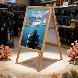 Expositor de Carteles de Doble Cara con Marco en A, Diseño Desplegable, Marco de Aluminio, Tamaño Personalizable para Ferias Comerciales y Publicidad Empresarial - Product Image 3