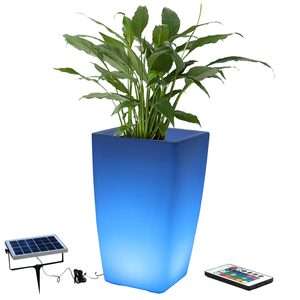 luminous glowing waterproof square plastic Led Decorative Flower Light pot led flower planter vase