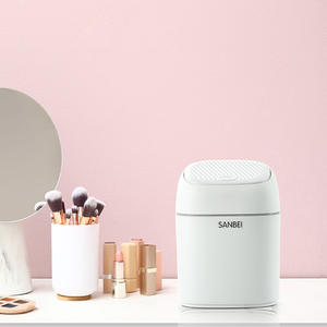 Sanbei Desktop Trash Can White Cylindrical Automatic Pop Up Lid <b>Office</b> <b>Home</b> <b>Desk</b> Waste Bin <b>Small</b> Indoor Use - Product Image 5