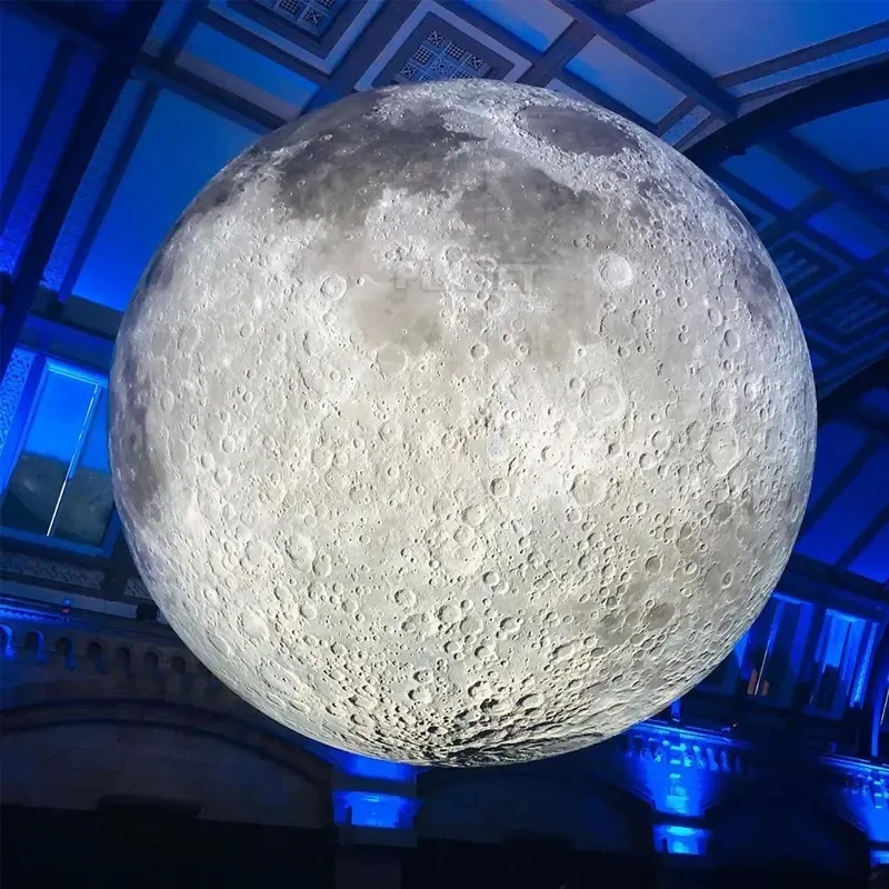 عملاق الإعلان الديكور نفخ القمر نموذج كبير نفخ القمر البالون مع الصمام الخفيفة