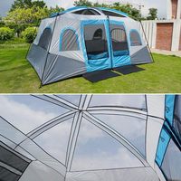 Tenda Camping Keluarga Luar Ruangan Dua Kamar Tidur Satu Ruang Tamu Ruang Luas Tiga Musim Bahan Oxford Pembukaan Otomatis Cepat Muat 8 Orang