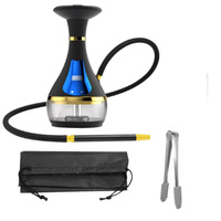 Nouvelle chicha électronique, vaporisateur électronique, tube unique, ABS, rechargeable, chicha électronique intelligente avec LED