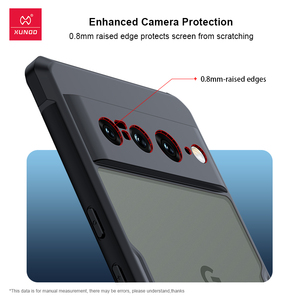 <span class=keywords><strong>XUNDD</strong></span> สำหรับ Google Pixel 7 Pro 7A 6A 6 Pro, ถุงลมนิรภัยป้องกันการหล่นผิวนอก PC + TPU ด้านหลังเลนส์ใสฝาครอบป้องกันเต็มรูปแบบ - Product Image 3