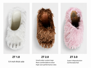 Nouvelles mules tendance à griffes d'ours en fourrure, sandales d'été personnalisées avec dessus en peluche douce, logo sur mesure - Product Image 4