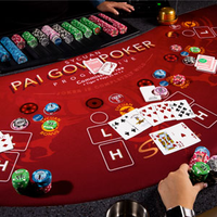 Tapis de jeu Pai Gow 51x80 pouces en feutre, imprimé sur mesure, qualité casino, résistant à l'eau et ignifuge, fabricant en gros pour les casinos