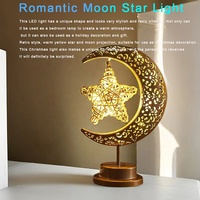 Nouvelle Lampe LED Mini Ramadan 2025 – Magnifique Lampe de Table Étoile et Lune en Fer pour Chambre à Coucher – Cadeau Musulman – Décorations Aïd Moubarak