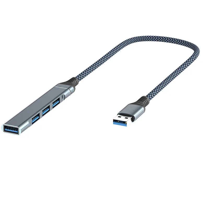 USB 3.0 Hub 4-Port Ultra İnce örgülü USB 3.0 MacBook için Hub Mac Pro Mac Mini iMac yüzey Pro XPS PC Flash sürücü mobil HDD