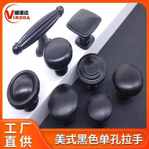 8669 Black Single Hole Zinc Alloy <b>Cabinet</b> Handle 68mm Oval Traditional Style <b>Drawer</b> Wardrobe Door Furniture Accessory - Product Image 5