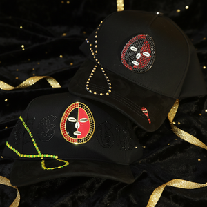 Casquette de baseball de qualité supérieure avec chaîne décorative à thème masque, logo en strass, puce NFC, en daim, personnalisée, Gorra Bigg <span class=keywords><strong>boss</strong></span> Hats - Product Image 1