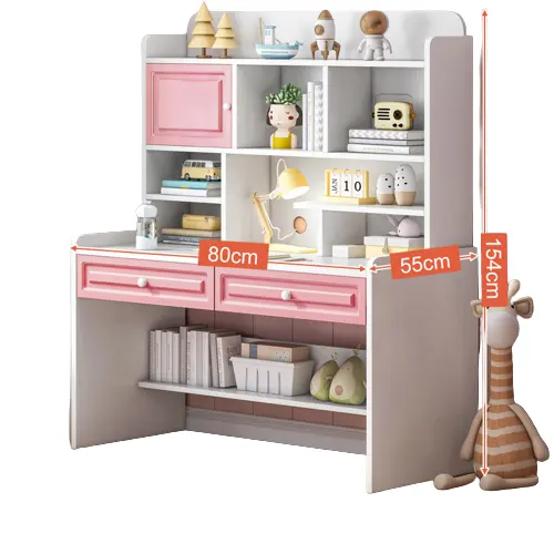 Children's learning lift table home desk rack integrated bedroom computer bookshelf table and chair set