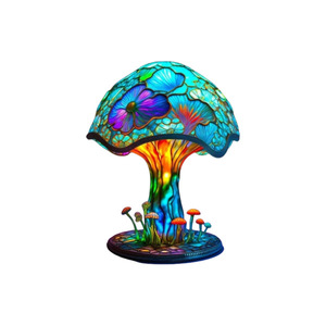 Magico LED colorato fungo lampada ornamento creativo porta USB luce notturna decorazione statua in resina per natale - Product Image 5