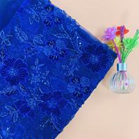 Trois dimensions fleur perle broderie Sequin nouvelle robe de mariée perle broderie pure dentelle velours dentelle tissu avec paillettes