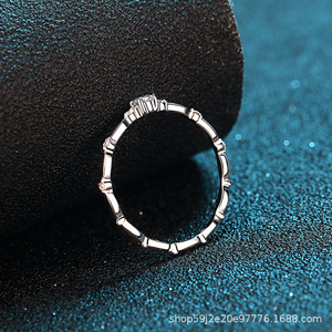 Wholesale Moissanite <strong>Ring</strong> <strong>Millennium</strong> Cycle Four Claws S925 Silver <strong>Ring</strong> Female Fashion Simple - Product Image 5