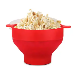 Hot Sale Silicone Microwave Popcorn Popper Collapsible Bowl BPA Free Dishwasher Safe Utensils