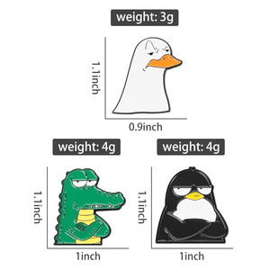 Spille in Smalto con Animali Arroganti e <span class=keywords><strong>Impazienti</strong></span>, Espressioni Divertenti, Gabbiano e Coccodrillo Semoventi, Vendita all'Ingrosso - Product Image 6
