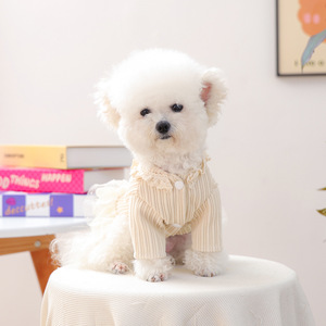 Ropa para mascotas para otoño e invierno, perros pequeños, cachorros, gatos, ropa cálida y cómoda, falda de tul con lazo azul, Año Nuevo - Product Image 3