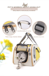 Oxford Breathable Double Shoulder Pet <b>Carrier</b> Bag Large Capacity New Square Design Fashionable Foldable Travel Bag Dogs Zipper - Product Image 3