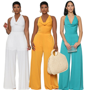 <span class=keywords><strong>Mono</strong></span> de Verano para Mujer, Color Sólido, Holgado, con Tirantes, Pierna Ancha, Transpirable, Tejido Calado, para Salir - Product Image 2