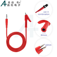JIALUN 4mm Banana Plug to Alligator Clip Multimeter Test Lead Cable Red Black Power Test Wire