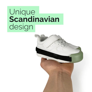 ที่หุ้มรองเท้าเด็กแบบตีนตุ๊กแก ป้องกันการสึกหรอ ป้องกันการลื่นไถล ซับแรงกระแทกสำหรับเล่นกีฬา แพ็ค 2 ชิ้น ขนาดเล็ก 2 ชิ้น ขนาดใหญ่ สีเขียวหม่น - Product Image 3