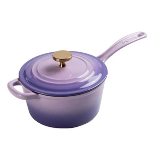 Sartén esmaltada de sopa de leche de hierro fundido de diseño moderno con asa para Cocinar en casa - Product Image 1