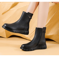 Bottes d'hiver chaudes pour femmes, doublées de polaire, bout rond, semelle plate et souple, bottes de neige polyvalentes, OEM