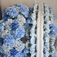 Guirlande de fleurs artificielles d'hortensia bleues pour allée de mariage, chemin de table, décoration de toile de fond, fournitures événementielles