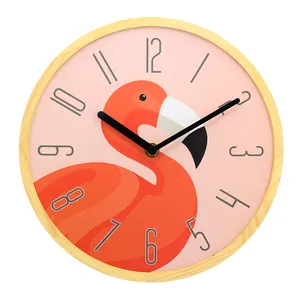 Kids Children Room Decoration Small Cute Cartoon Animal Picture Wooden Wall Clock