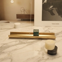 Porte-encens en laiton Maxery Jade blanc vert marbre porte-bâton d'encens brûleur en laiton massif personnaliser LOGO mariage décor à la maison