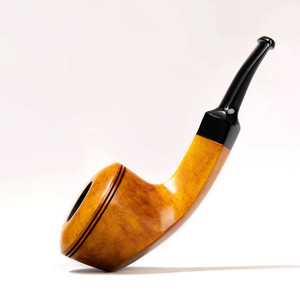 Handmade Briar Wood Tobacco Pipe Bulldog Shape Free Type Solid Wood Smoking Pipe - Product Image 1