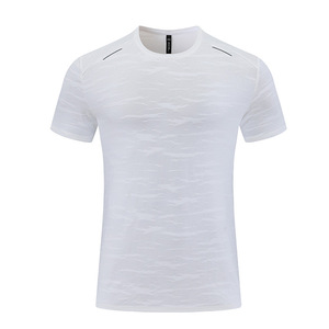 Verano Jacquard Gym Tight <span class=keywords><strong>Baloncesto</strong></span> Ropa Entrenamiento Sudor <span class=keywords><strong>Camiseta</strong></span> Fitness Secado rápido Deportes <span class=keywords><strong>Camiseta</strong></span> de manga corta para hombres - Product Image 4