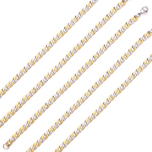 สร้อยข้อมือผู้ชายแบบไมอามีคิวบันลิงค์ ทำจากทองเหลือง 18k และสแตนเลสสตีล - Product Image 4