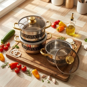 Yolecen – Lot <span class=keywords><strong>de</strong></span> 6 casseroles à double poignée pour bouillons et soupes, ustensiles <span class=keywords><strong>de</strong></span> <span class=keywords><strong>cuisine</strong></span> polyvalents pour soupes, nouilles et hot <span class=keywords><strong>pot</strong></span>, idéal pour la <span class=keywords><strong>cuisine</strong></span> domestique et la vente en gros - Product Image 4