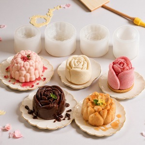 Flower Shaped Cake Mold Rose Chocolate Mousse Mold Set 3Pc Baking Tool For DIY Pastry Making Home Commercial Use - Product Image 2