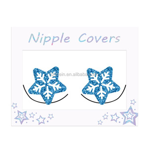 Shinein Vente flash Chaussettes de Noël jetables Sexy <span class=keywords><strong>Boobs</strong></span> Breast Pasties Personnalisé Femme Paillettes Cache-tétons pour fête - Product Image 3