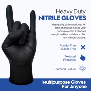 XINGYU Gants diamantés en nitrile jetables robustes Gants en nitrile jetables Gants en nitrile noir 8ml sans poudre Gants en nitrile diamant - Product Image 4