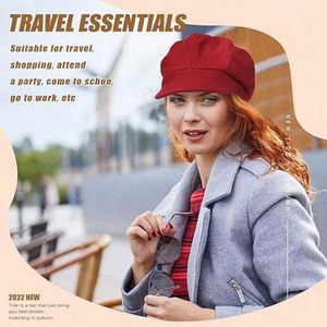 Nuevo Estilo de Moda, Boina de Lana para Mujer, Visera, Otoño Invierno, Tejida, Clásica, Estilo Newsboy, Cálida, para Viajes al Aire Libre, Uso Diario - Product Image 4