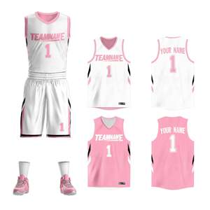 Maillot de basketball personnalisé 2526 en fibre de bambou 100% respirant et à séchage rapide, impression du nom et du numéro de l'équipe - Product Image 1