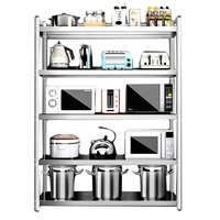 Étagère de Rangement Modulaire Multifonctionnelle sur Pied en Acier Inoxydable pour Cuisine, Support à Plantes et Fleurs - Utilisation Intérieure/Extérieure