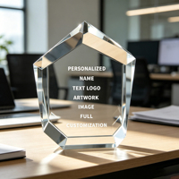 Trofeo de Cristal Pentagonal Neelpure 128732 con Diseño Grabado Personalizado para Premios Corporativos