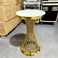 Expositor de Pasteles en Espiral de Lujo con Forma de Reloj de Arena, Soporte Redondo de Acero Inoxidable Dorado para Tartas de Boda, Set de Mesa para Postres para Alquiler en Fiestas