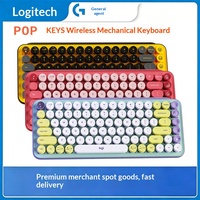 Clavier mécanique sans fil double mode Logitech POP Keys transfrontalier, clavier de bureau USB élégant à 87 touches