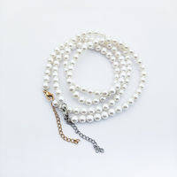 Tendance bijoux élégants à la mode mariage grand collier de perles pour les femmes mode blanc perle collier ras du cou pour les filles