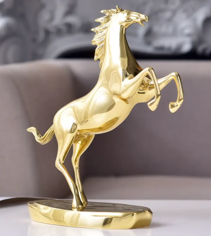 Handmade design indoor gold indoor metal home decoration luxury copper horse